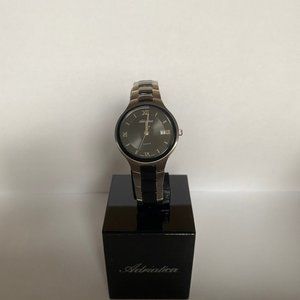 Ladies watch with black dial. The case is made of the highest quality stainless